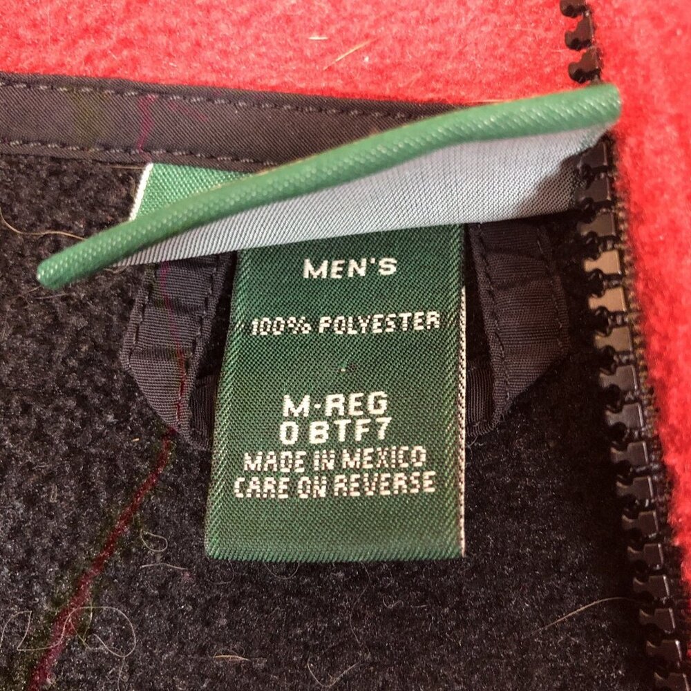 LL Bean Mens Sunday River Ski Resort Black & Red Fleece Full Zip  Jacket Medium - Picture 6 of 10